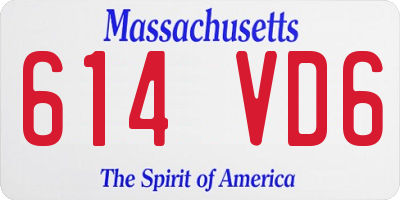 MA license plate 614VD6