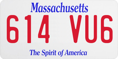 MA license plate 614VU6