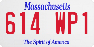 MA license plate 614WP1