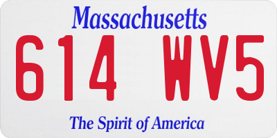 MA license plate 614WV5