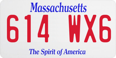 MA license plate 614WX6