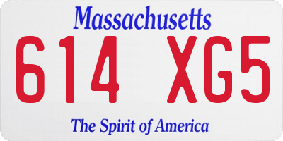 MA license plate 614XG5