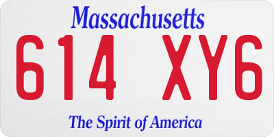 MA license plate 614XY6