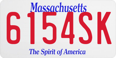 MA license plate 6154SK