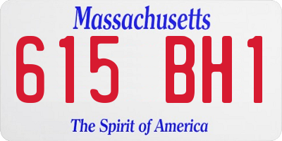 MA license plate 615BH1