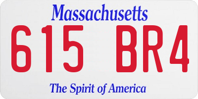 MA license plate 615BR4