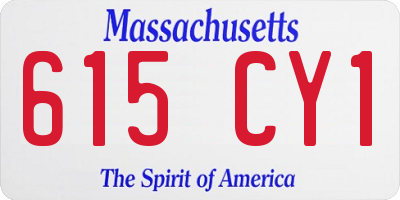 MA license plate 615CY1