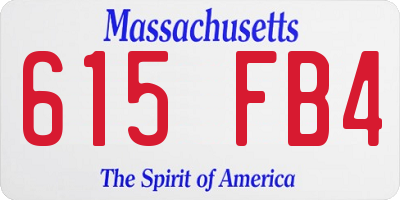 MA license plate 615FB4