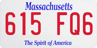 MA license plate 615FQ6
