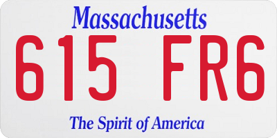 MA license plate 615FR6