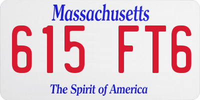 MA license plate 615FT6