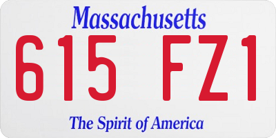 MA license plate 615FZ1