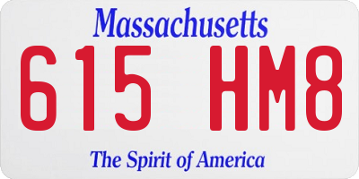MA license plate 615HM8