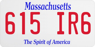 MA license plate 615IR6
