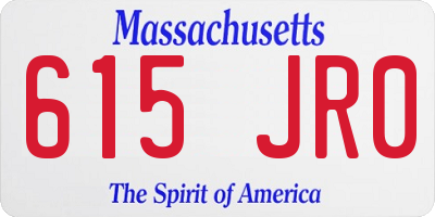 MA license plate 615JR0