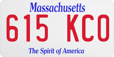 MA license plate 615KC0