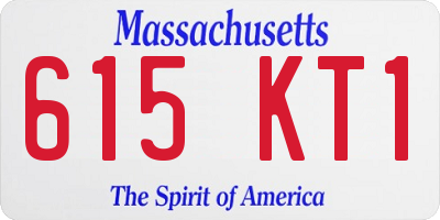 MA license plate 615KT1