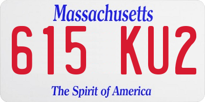 MA license plate 615KU2