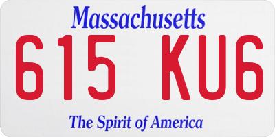 MA license plate 615KU6