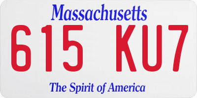 MA license plate 615KU7