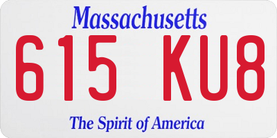 MA license plate 615KU8