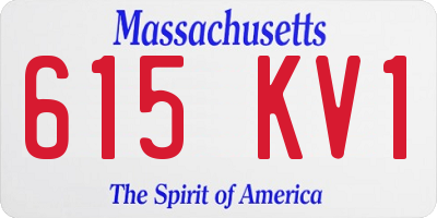 MA license plate 615KV1