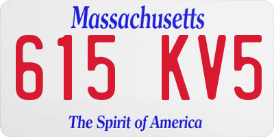 MA license plate 615KV5