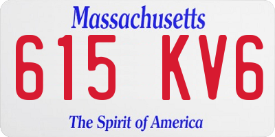 MA license plate 615KV6