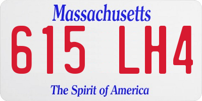 MA license plate 615LH4