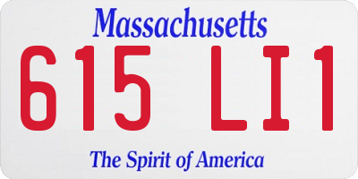 MA license plate 615LI1
