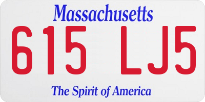 MA license plate 615LJ5