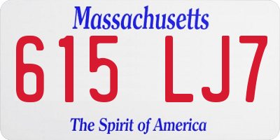 MA license plate 615LJ7