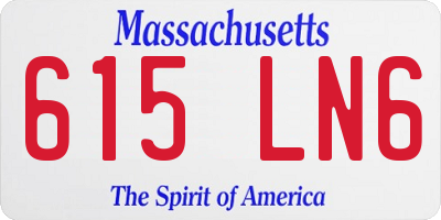 MA license plate 615LN6