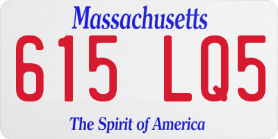 MA license plate 615LQ5