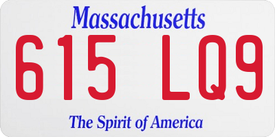 MA license plate 615LQ9