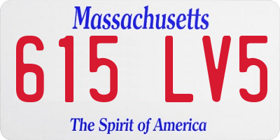 MA license plate 615LV5