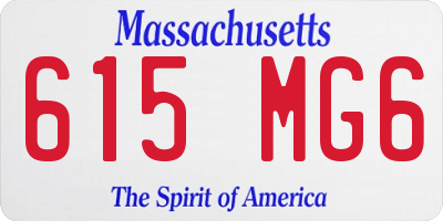 MA license plate 615MG6