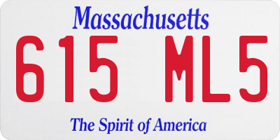 MA license plate 615ML5