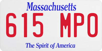 MA license plate 615MP0