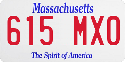 MA license plate 615MX0