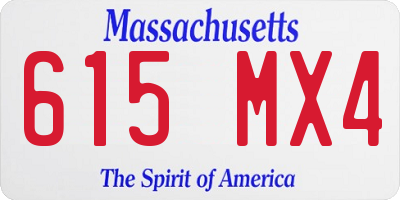 MA license plate 615MX4