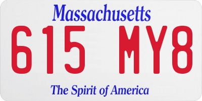 MA license plate 615MY8