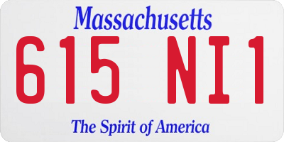 MA license plate 615NI1