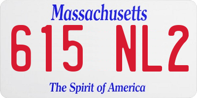 MA license plate 615NL2