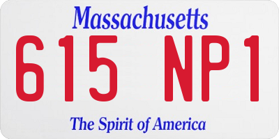 MA license plate 615NP1