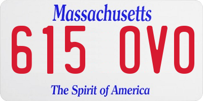MA license plate 615OV0