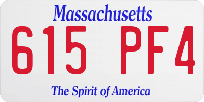 MA license plate 615PF4