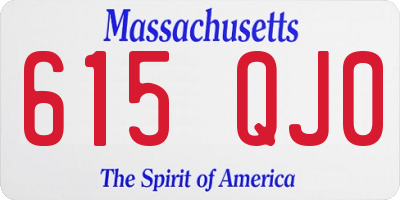 MA license plate 615QJ0