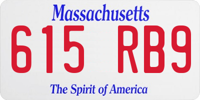 MA license plate 615RB9