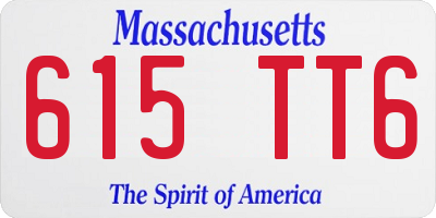 MA license plate 615TT6